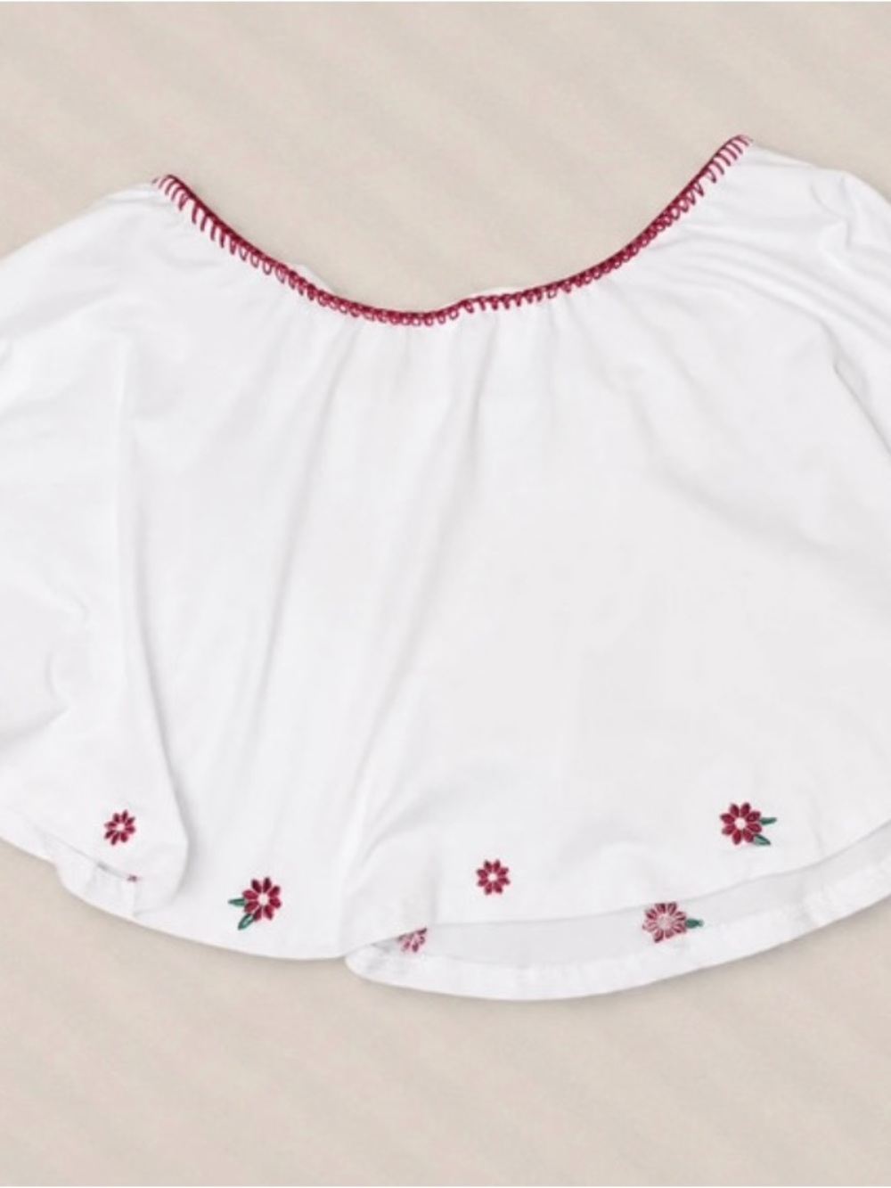 White Swim Bikini Bottoms with a Floral Trim